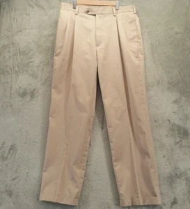 Jos. A. Bank Traveler’s Collection Men 36x32 Pants Light Khaki Cuffed Cotton - Picture 1 of 10