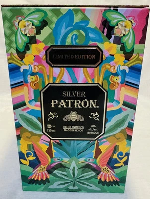 Patron Silver Tequila "Limited Edition" Tin Box Can 750ML Bottle Artist: Senkoe - Image 1 of 4