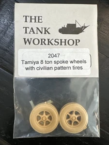 Tank Workshop 1/35 Tamiya ruedas de radios de 8 toneladas con neumáticos C P (2 piezas) # 2047 - Imagen 1 de 5