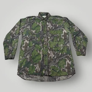 Vintage Mossy Oak Full Foliage Camo Button Up Long Sleeve Hunting Shirt - Picture 1 of 6