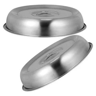  2 Pcs Couvercles De Nourriture Alimentaire Acier Inoxydable Couverture - Photo 1/4