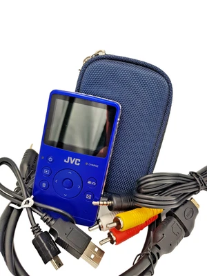 JVC GC-FM1AE PICSIO HD Memory Camera Portable Pocket Video Camcorder - Blue - Image 1 of 4