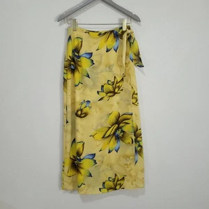 Gonna Rikki J vintage midi donna taglia small gialla floreale estiva floreale anni 90 y2K - Foto 1 di 13