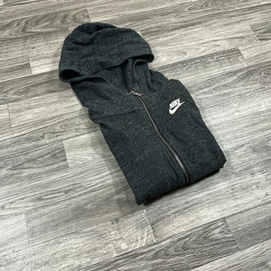 NIKE Full Zip Up Long Sleeve Gray Hooded Sweatshirt Hoodie Girl’s Size Large - Picture 1 of 9