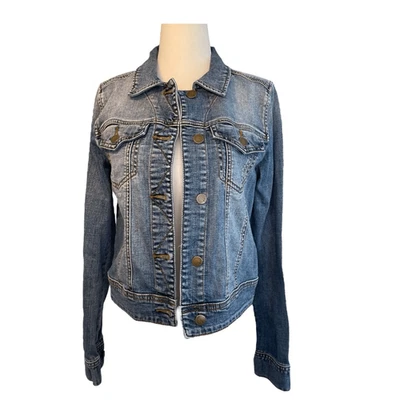 BP Nordstrom Cropped Jean Jacket Blue Medium Wash Denim Short Button Front S - Image 1 of 4