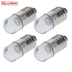 4Pcs White LED 3V E10 BULB Screw GLOBE for FLASHLIGHT TORCH HEAD LAMP BICYCLE - Picture 1 of 8