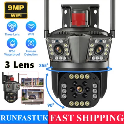 6K 12MP WiFi IP Outdoor Garage Camera PTZ CCTV Auto Tracking Dome Camera 8X Zoom - Image 1 of 4