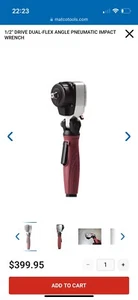 Matco 1/2" DRIVE DUAL-FLEX ANGLE PNEUMATIC IMPACT WRENCH MT2612 - Picture 1 of 9