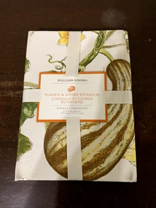 Williams Sonoma Pumpkin & Gourd Botanical Kitchen Dish Towel Set of 2 Cotton - Picture 1 of 8