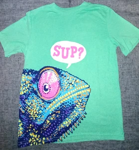 Wonder Nation Soft Lime Green Chameleon T-Shirt Size L (10/12) - Picture 1 of 4