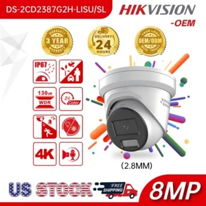4K 8MP ColorVu IP Camera DS-2CD2387G2H-LISU/SL 2.8mm +OEM Dual Light 2-Way Audio - Picture 1 of 12