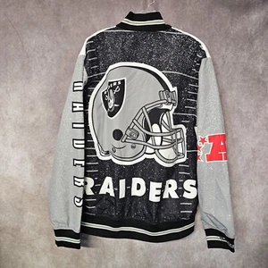NWT Mitchell & Ness Las Vegas Oakland Raiders Burst AOP Fanimation Jacket Mens L - Picture 1 of 9