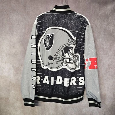 NUEVO CON ETIQUETAS Chaqueta Mitchell & Ness Las Vegas Oakland Raiders Burst AOP Fanimation Para Hombres L Foto 1 de 4