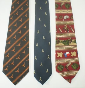 TEXAS Necktie ▸UTA Longhorns▸ Oil Derrick ▸Armadillo▸State Flag ✪ YOU PICK TIE - Picture 1 of 14