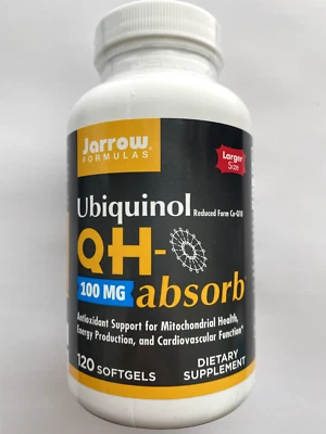 Jarrow Formulas Ubiquinol Qh-absorb 120 Softgels 100mg Best By 07/2025+ - Image 1 of 4