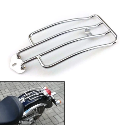 Chrome Rear Solo Seat Luggage Rack Carrier For Honda Shadow Aero 750 VT750C 2004 - Image 1 of 4
