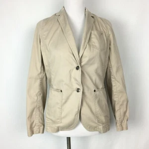 Vintage Ralph Lauren Blazer Jacket Womens 4P Tan Cotton Bohemian Casual Unlined - Picture 1 of 9
