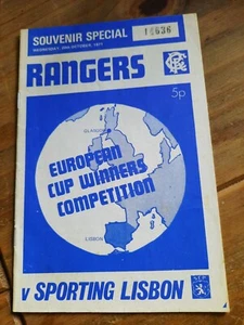 Rangers v Sporting Lisbon 20/10/1971 European Cup Winners Cup L2 - Picture 1 of 2