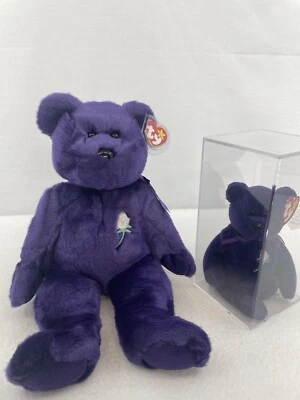 罕见 Ty 戴安娜王妃豆豆娃和豆豆伙伴,威尔士王妃慈善机构! — 第 1/4 张图片