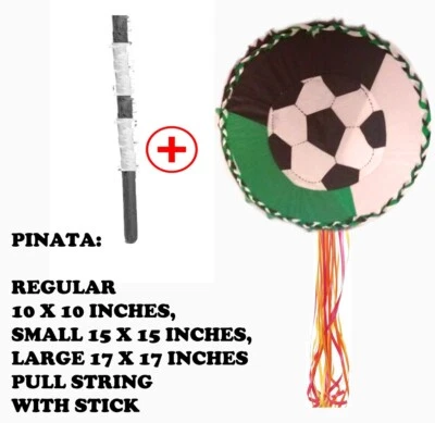 Soccer Ball Pinata Football Kid Birthday Boys Sports Party Parties String STICK - Image 1 of 4