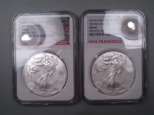 2-BU 2012 (s) Silver American Eagles NGC MS69 #34 - Picture 1 of 10