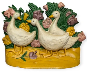 Cast Iron Ducks Door Stop Country Living Farm - Picture 1 of 10