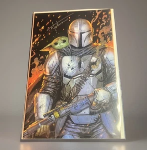 Star Wars Battle Damage Mandalorian #1 Comic Virgin Signed By Kirkham With COA - Picture 1 of 4