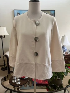 Habitat Petite elfenbeinfarbene kunstvolle Jacke mit Knopfleiste Größe PL Seitentaschen 3/4-Ärmel - Bild 1 von 4