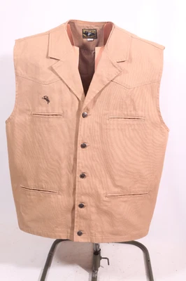 Wyoming Traders Canvas Western Vest Jacket Mens 2XLT XXL Tall Tan - Image 1 of 4