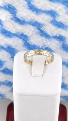 Anillo de oro macizo de 14k* Alto pulido**talla 7***3,5 mm de ancho* 1 diamante** WB224 Foto 1 de 4
