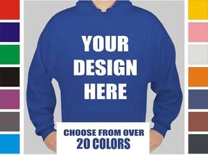 12 Custom Screen Printed Hooded Sweatshirts - Hoodies - Picture 1 of 1