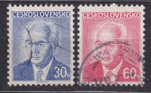 CZECHOSLOVAKIA 1975 SC#2035/36 USED pair, Pres. Gustav Husak. - Picture 1 of 1