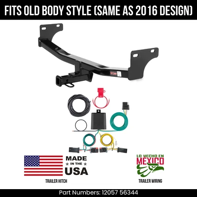 Сцепное устройство для прицепа Jeep Compass 2017 года с 4-контактной проводкой подходит для старого кузова Curt 3,5 К 1,25 дюйма - Изображение 1 из 4