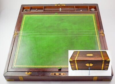 Antique Victorian Mahogany & Leather Folding Lap Desk  - JG2 • 149.95£