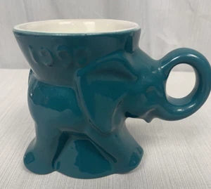 Frankoma Pottery Political GOP Elephant 1990 Turquoise Coffee Tea Mug Cup - Picture 1 of 6