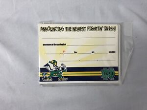 Notre Dame Fightin' Irish Birth Announcements Package of 10 Cards and Envelopes