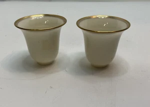 Vintage Lenox China Demitasse Expresso Tasseneinsatz Einlagen grün Lenox Lorbeer 2er Set - Bild 1 von 9