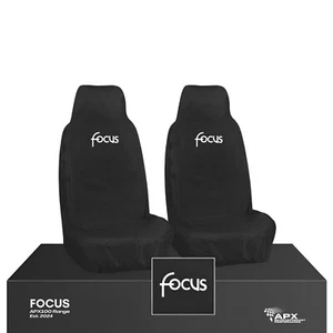 For Ford Focus - Heavy Duty Black Waterproof Car Seat Covers Pair - 2 x Fronts - Picture 1 of 1