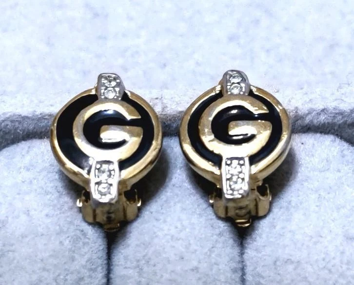 Pendientes Givenchy G logo negro x oro 38976 Foto 1 de 4