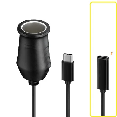 NEW USB Type C To Car Cigarette Lighter Socket Converter Adapter Plug PD charger - image 1 of 4