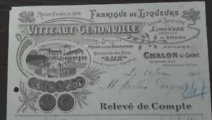 71 CHALON-SUR-SAONE BEL ENTETE LIMONADE GAZEUSE SODAS FEVRIER 1925 - Imagen 1 de 2