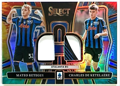 2024-25 Select Serie A Retegui De Ketelaere 22/25 Dual Patch Tie-Dye Atalanta - Image 1 of 4