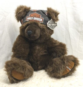 VTG 2000 Harley Davidson 12" Brown Bear Harley Davidson Black Bandana Cavanagh - Picture 1 of 7