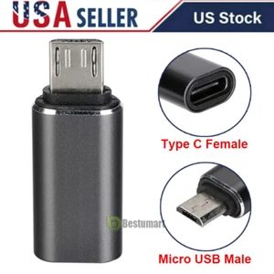 Typ C Gniazdo na Micro USB Wtyczka Adapter Konwerter Złącze USB-C - Zdjęcie 1 z 12
