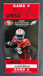 Boleto Philadelphia Eagles vs San Francisco 49ers 2010 10/10/10 - Imagen 1 de 2