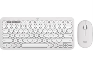 Logitech Pebble 2 Combo Wireless Keyboard/Mouse Bundle for Mac - Tonal White - Afbeelding 1 van 8