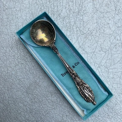 Cuchara de recuerdo vintage Tiffany & Co plata esterlina globo Colón 1492 1893 caja Foto 1 de 4