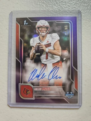 2025 Bownan Chrome U Miller Moss BOOK END Purple /75 Auto Louisville #BCAMMO - Image 1 of 2