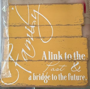"Family A Link to the Past A Bridge To The Future" Rustic Wood Sign - Picture 1 of 1
