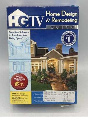 HGTV Home Design & Remodeling Suite Software Kit Book DVD - Image 1 of 4